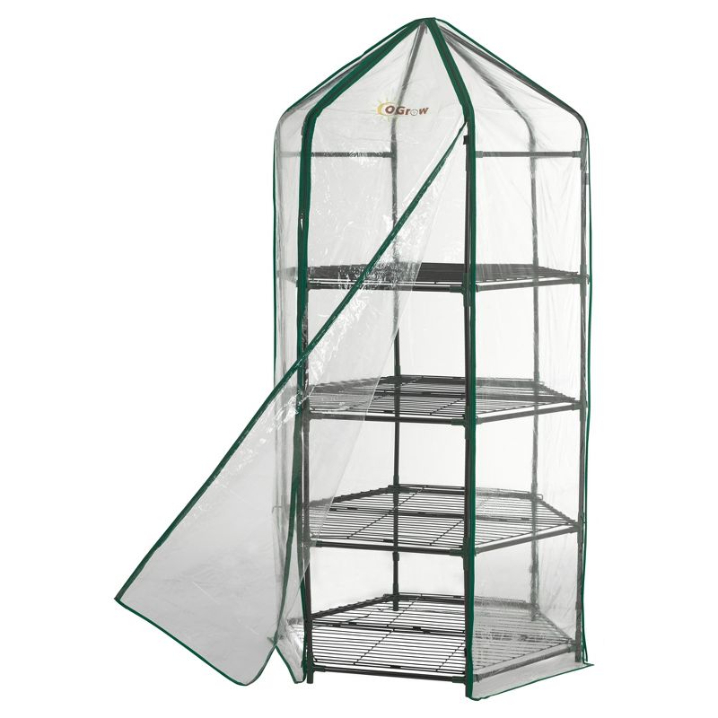 Ultra - Deluxe 4 Tier Hexagonal Flower Planthouse  - Light Clear - Ogrow
