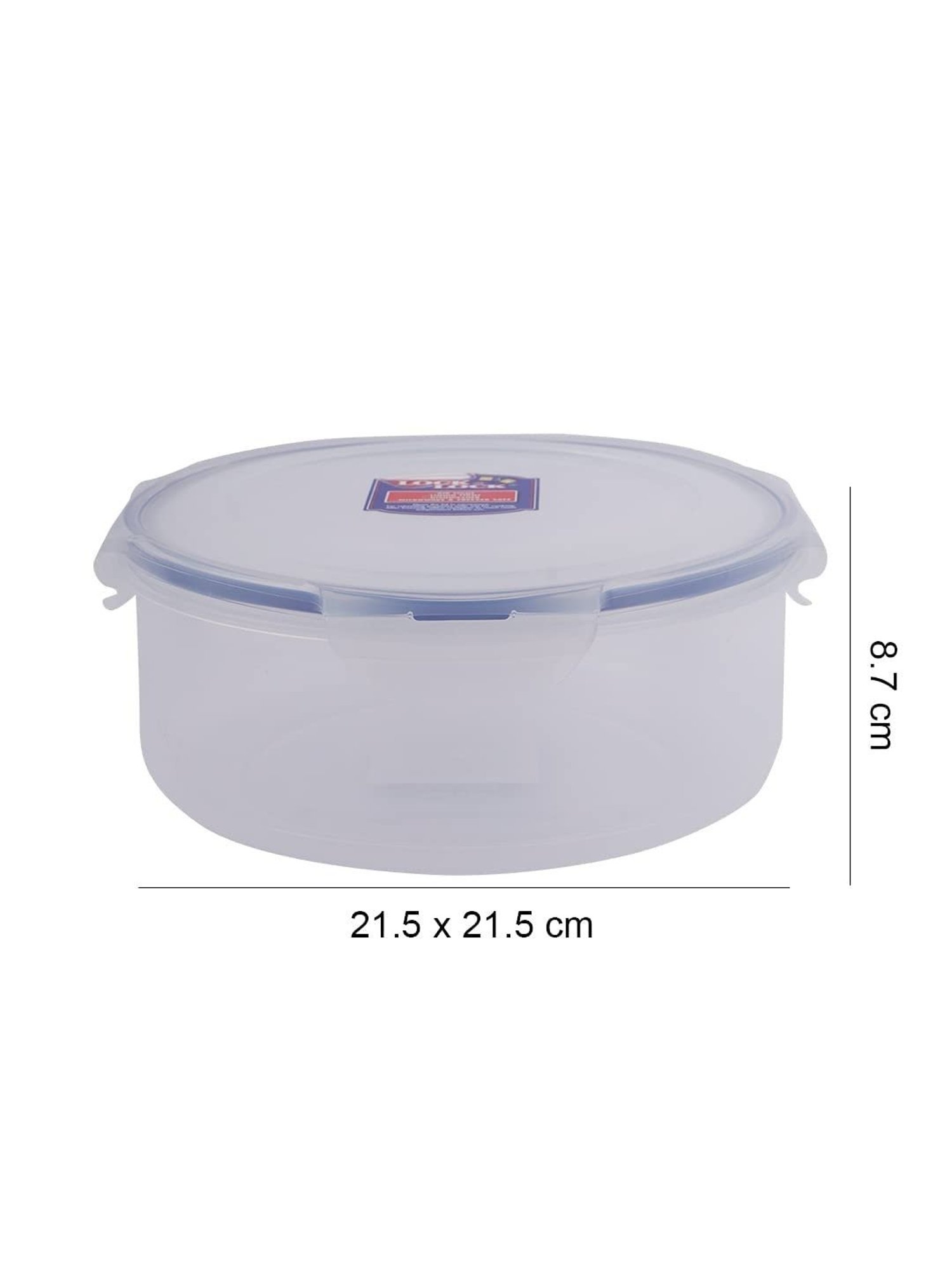 Lock & Lock Transparent Plastic Round Nestable Container - 1.9 l