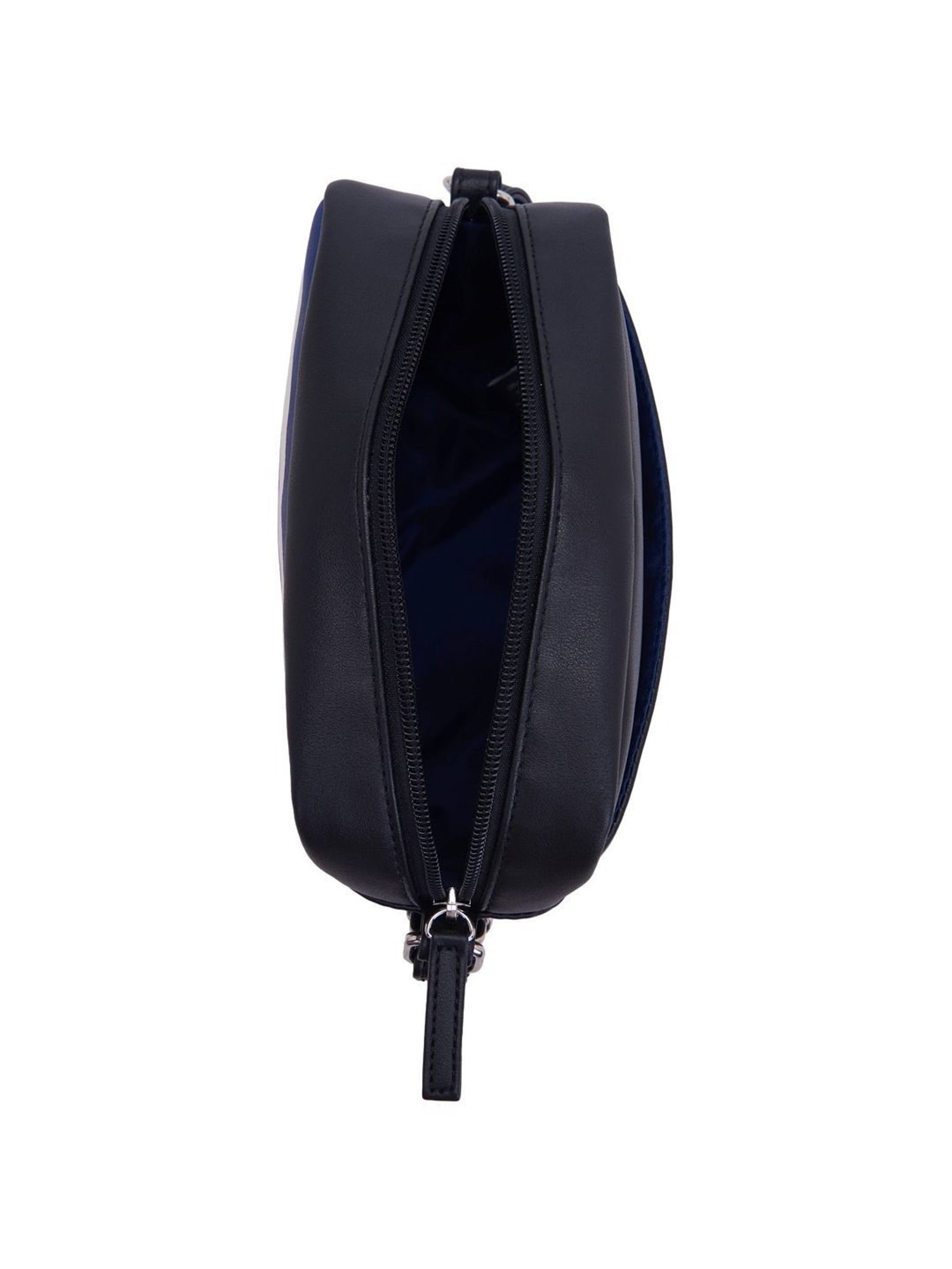 Nautica Black Striped Medium Sling Handbag