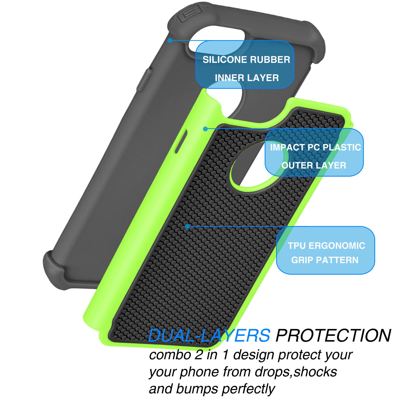 Tekcoo for iPhone 8 Case/iPhone 7 Cute Case, [Tmajor] Shock Absorbing Cases [Blue] Hybrid Bumper Sturdy Defender Rugged Cases Cover Plastic Outer & Rubber Silicone Inner