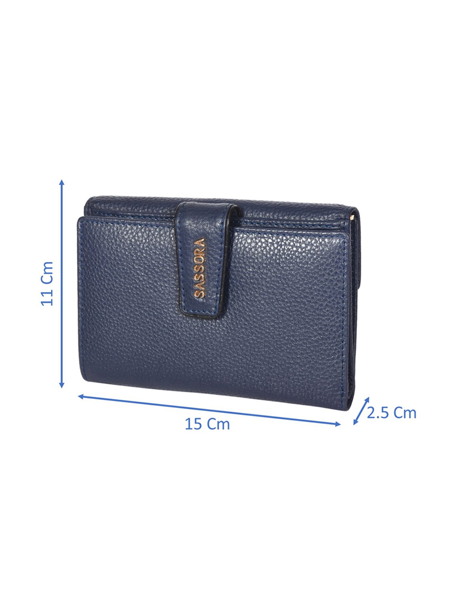 Sassora Lyla Navy Blue Medium Leather Wallet for Women