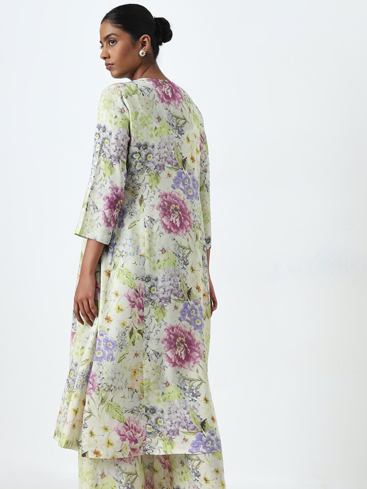 Zuba by Westside Multicolour Floral A-Line Shirt Kurta