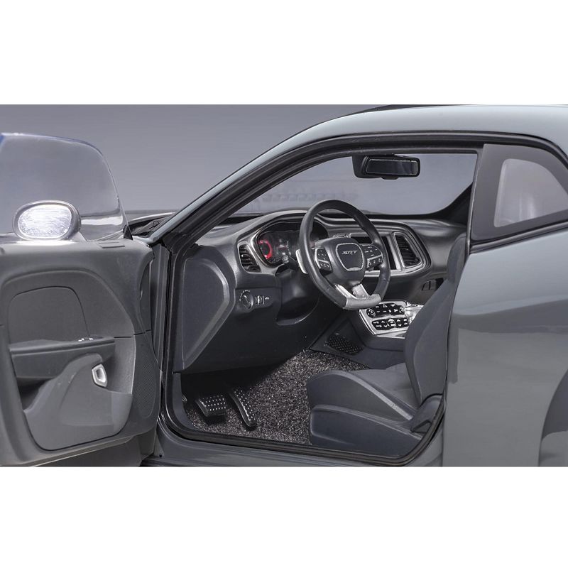 Dodge Challenger SRT Hellcat Widebody Destroyer Gray with Dual Gunmetal Center Stripes 1/18 Model Car by Autoart