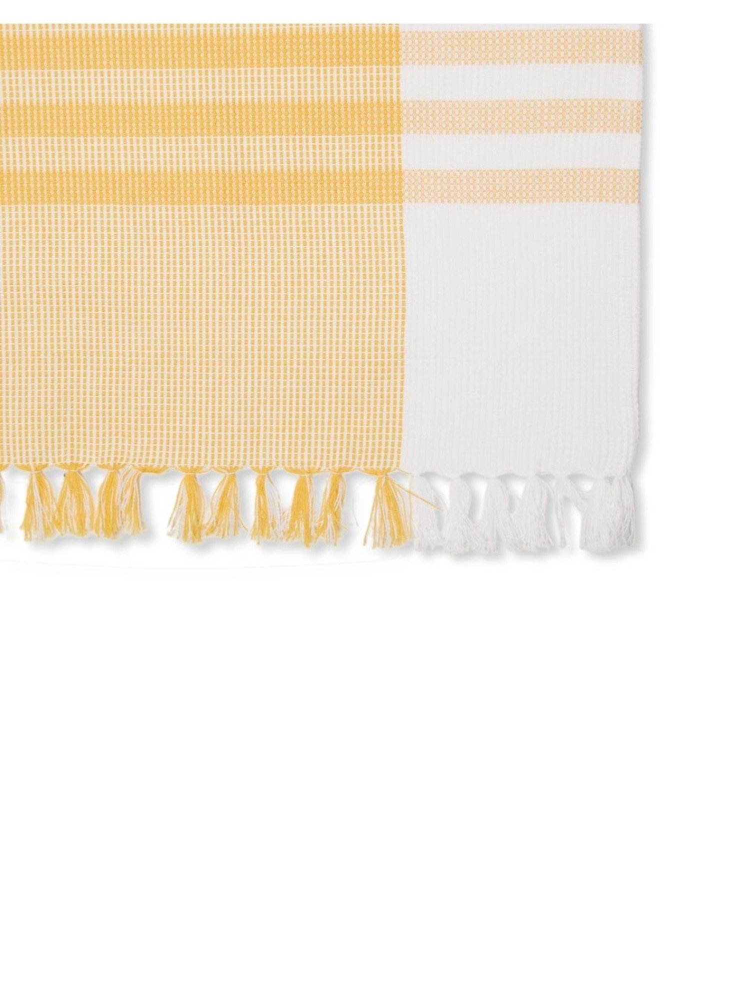 Fabindia Standalone Yellow Cotton Honeycomb Towel