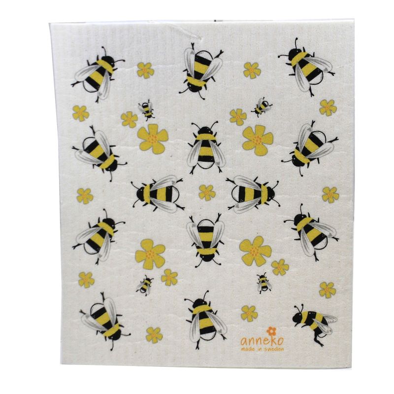Swedish Dish Cloth 7.75" Sunflowers & Bees Dish Cloth Absorbant Eco-Friendly  -  Dish Cloth