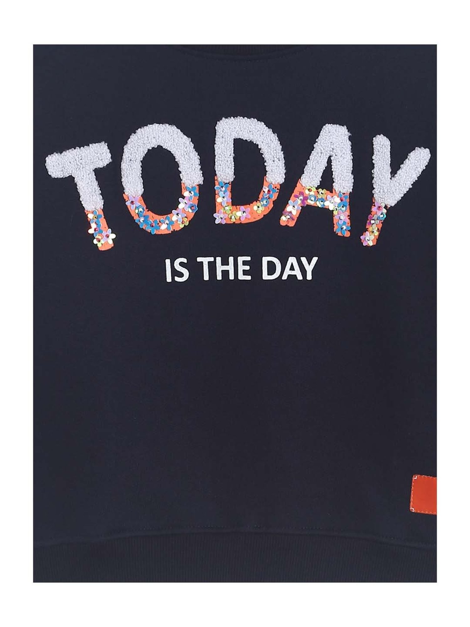 Tales & Stories Kids Navy Blue Embellished Sweatshirt