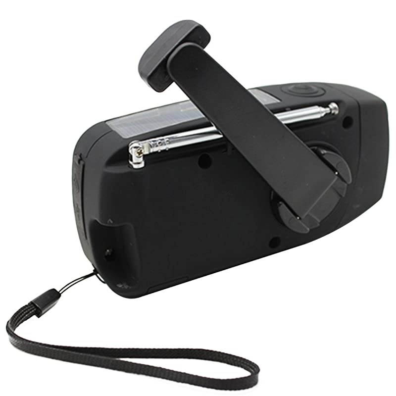 Upgraded 2000mAh?  Solar Emergency NOAA Weather Radio Dynamo Hand Crank Self Powered AM FM WB Radios 3 LED Flashlight 2000mAh with Charging Indicator Smart Phone Charger Power Bank (Black)