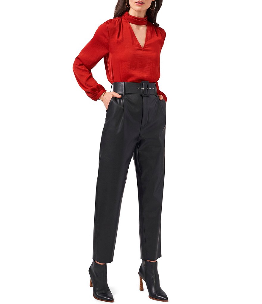 WAYF Double Ruffle V-Neck Peplum Top