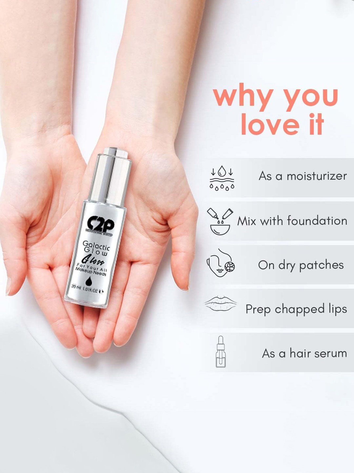 C2P PROFESSIONAL MAKEUP Galactic Glow Gloss Face Serum - 30 ml