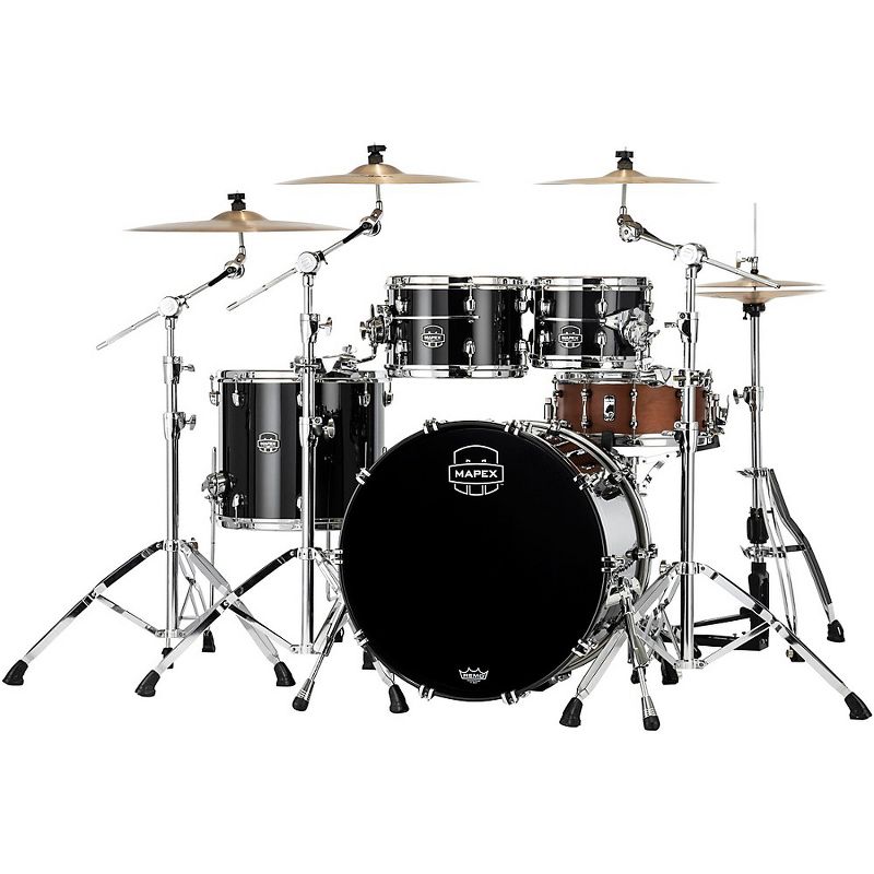 Mapex Saturn Evolution Classic Birch 4-Piece Shell Pack with 22 in. Bass Drum Piano Black