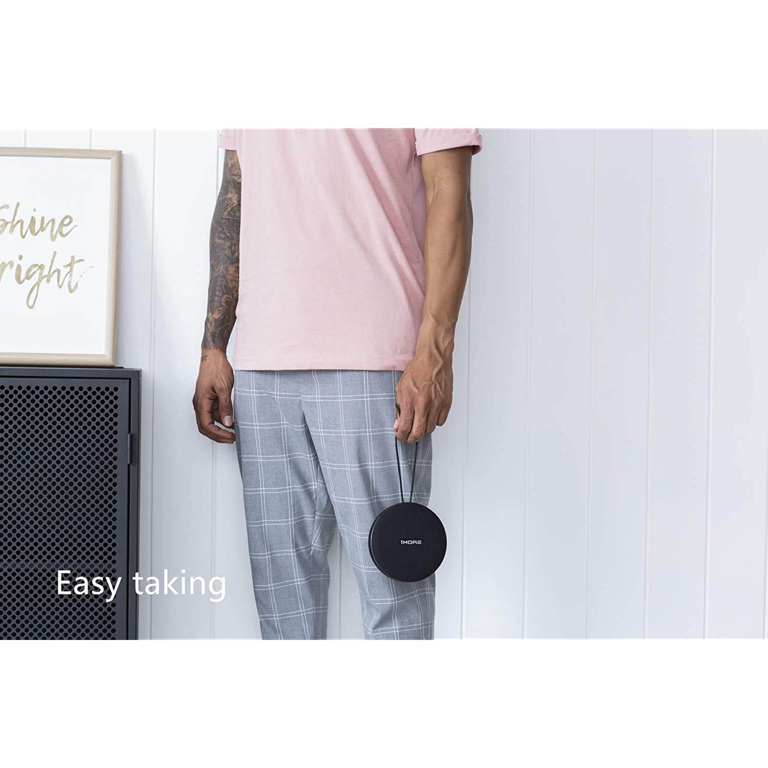 1MORE Portable Wireless and Wired Speaker, up to 35W Stereo Sound, Bluetooth 4.2, AUX 3.5, Nano Coated Fabric Finish with Strap, IPX4 Waterproof, 12-Hour Playtime (S1001BT)