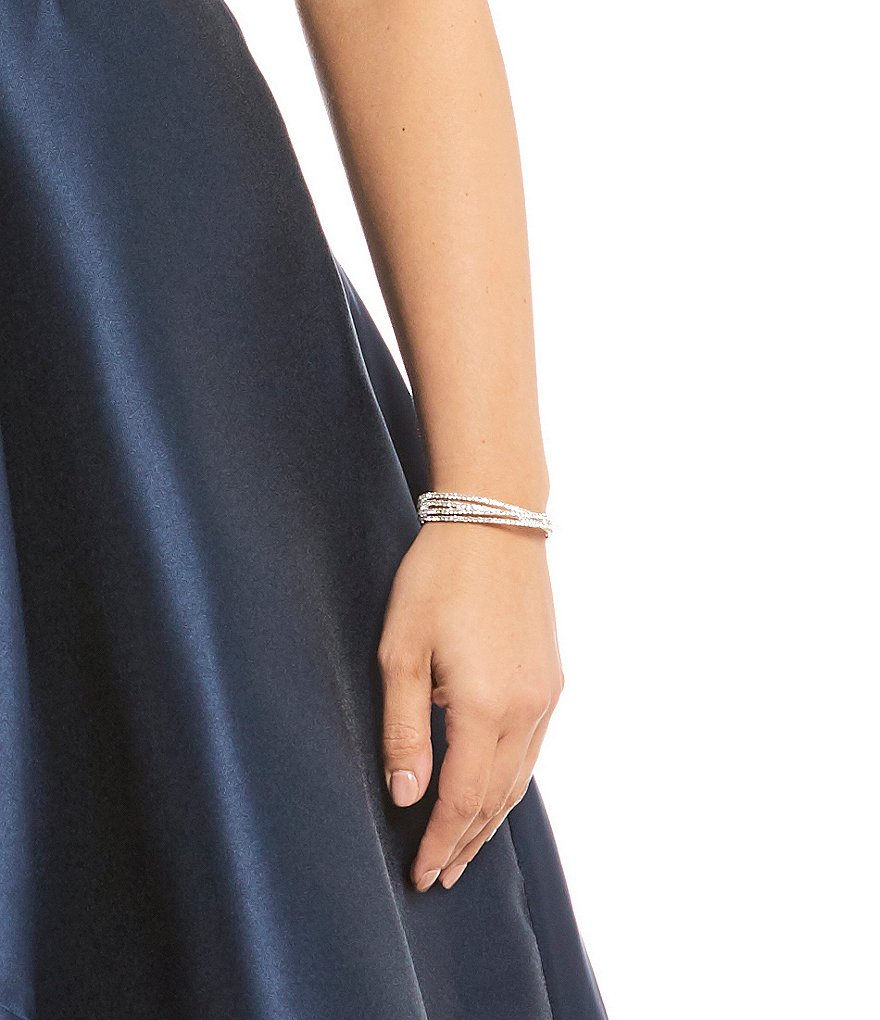 Cezanne Double Crisscross Rhinestone Cuff Bracelet