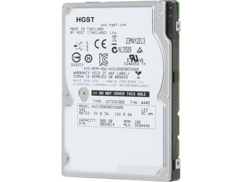 HGST Ultrastar C10K900 HUC109090CSS600 (0B26014) 900GB 10000 RPM 64MB Cache SAS 6Gb/s 2.5" Internal Enterprise Hard Drive Bare Drive
