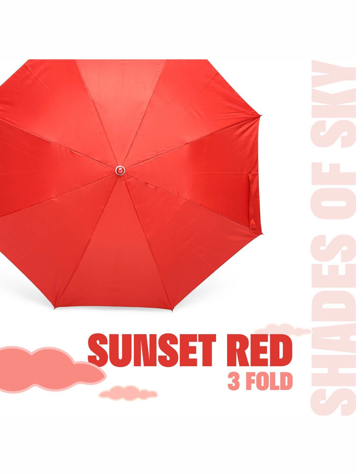 Citizen Red Solid Free Size Umbrella