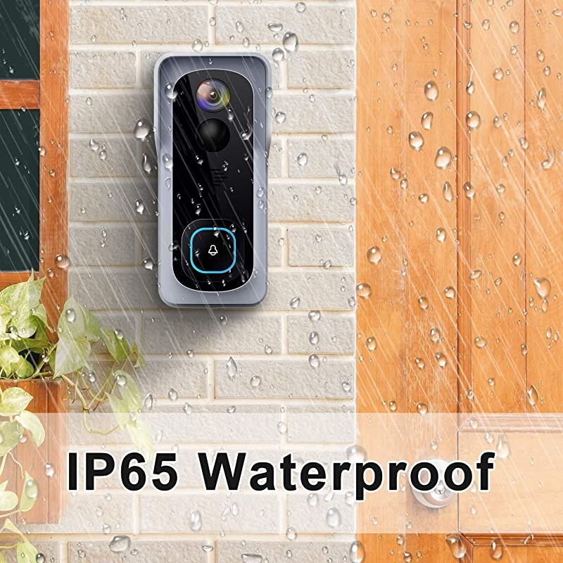 WiFi Video Doorbell Camera  Wireless Doorbell Camera with Chime 1080P HD 2Way Audio Motion Detection IP65 Waterproof Cloud Storage and 32GB SD Card Included