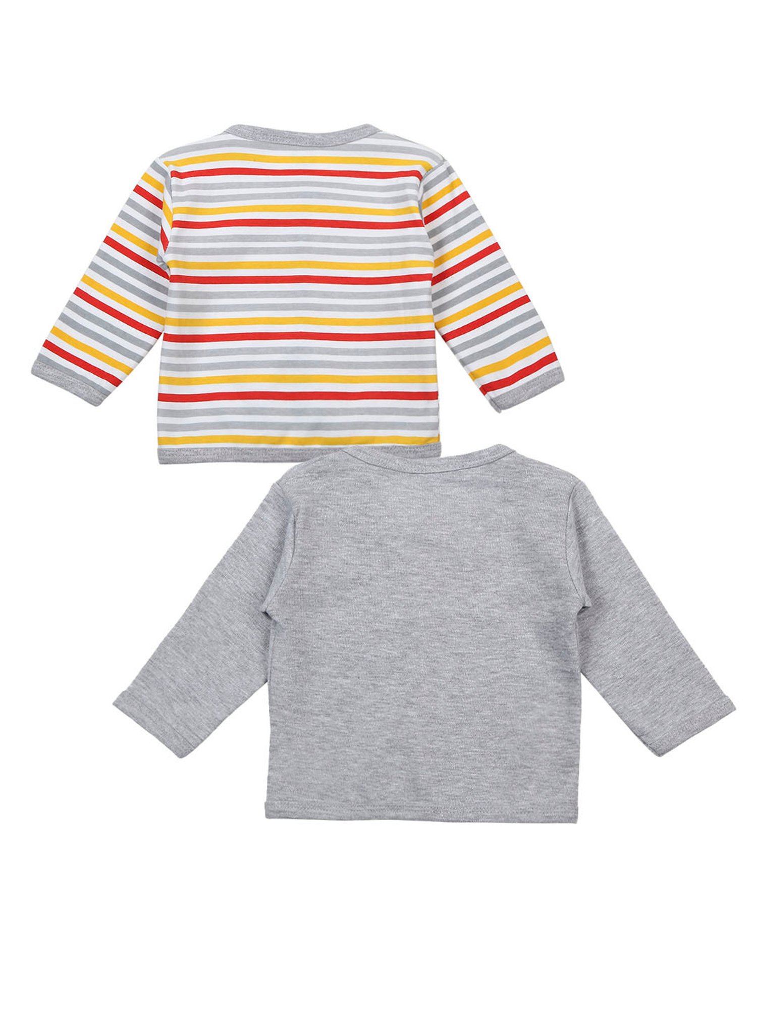 Mee Mee Kids Multicolor Striped Full Sleeves Jhablas (Pack Of 2)