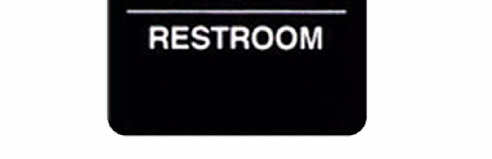 Winco SGNB-603, 6x9-Inch Information Sign, "Restroom", Braille