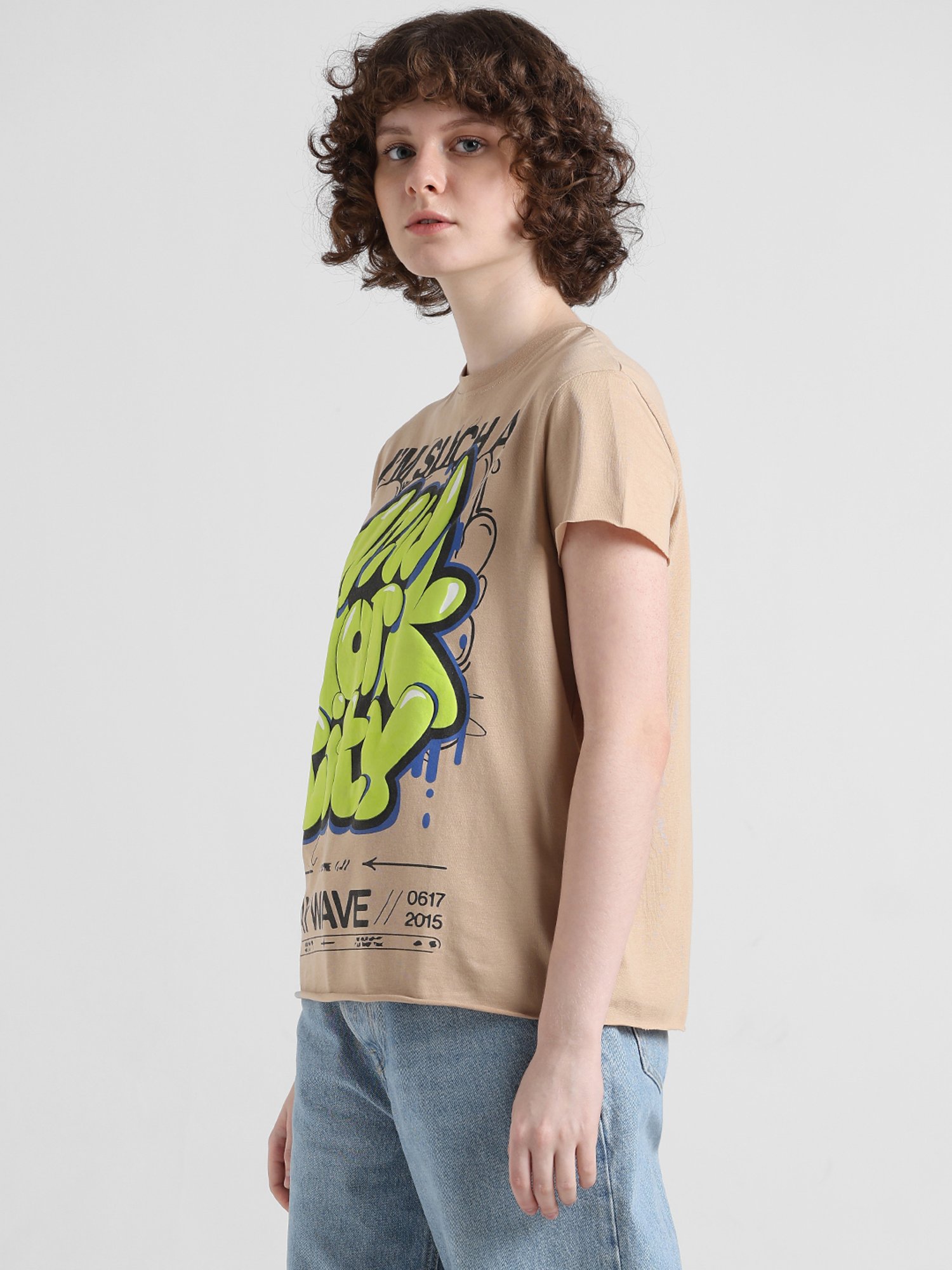 Only Brown Graphic Print T-Shirt