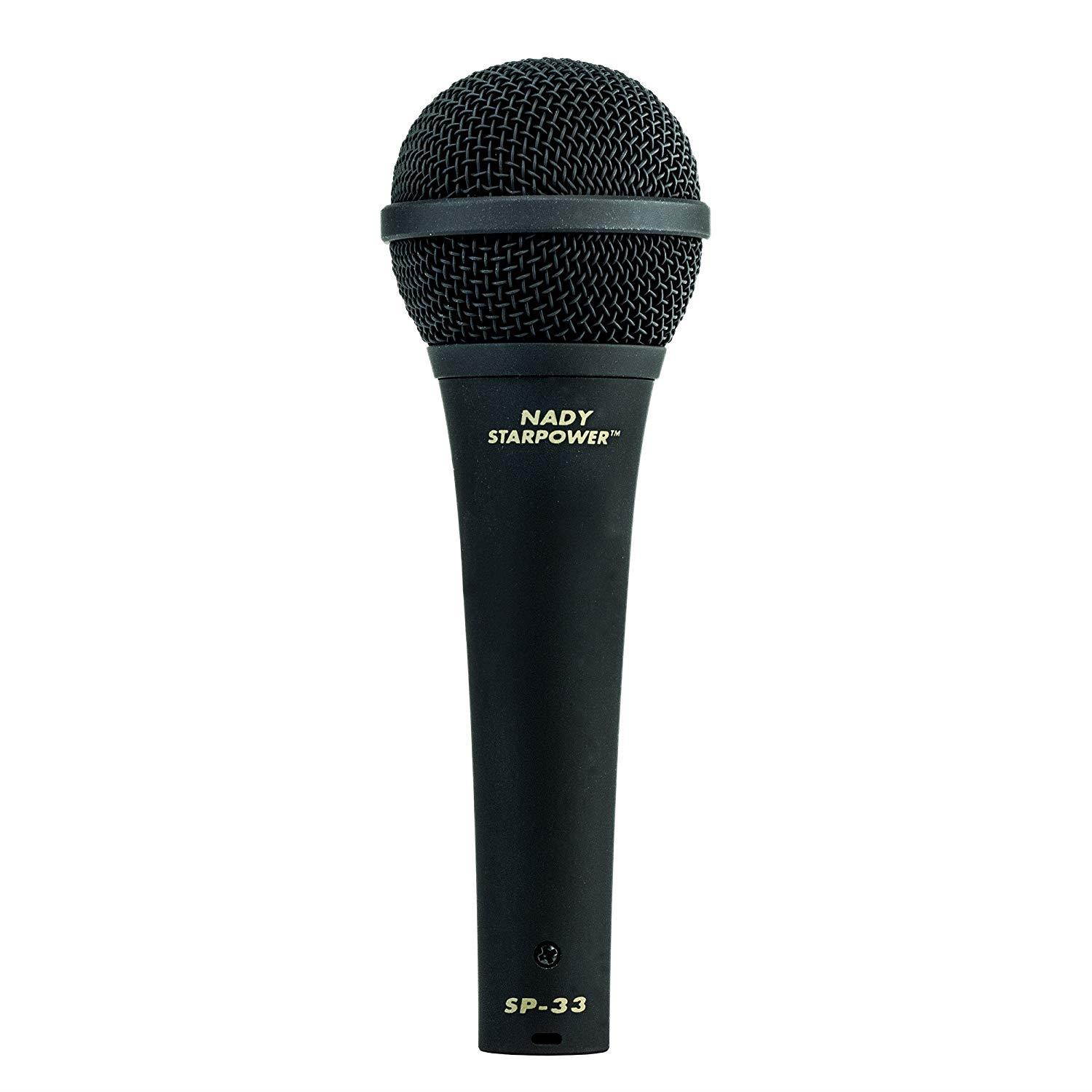 Nady SP-33 Dynamic Vocal Microphone - 50Hz-16kHz frequency range, aluminum alloy voice coil and easy-to-grip comfortable rubber coating, incudes microphone clip