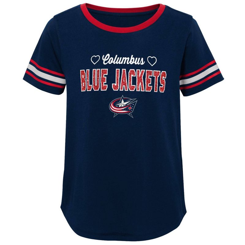 NHL Columbus Blue Jackets Girls' Netminder Fashion T-Shirt - L
