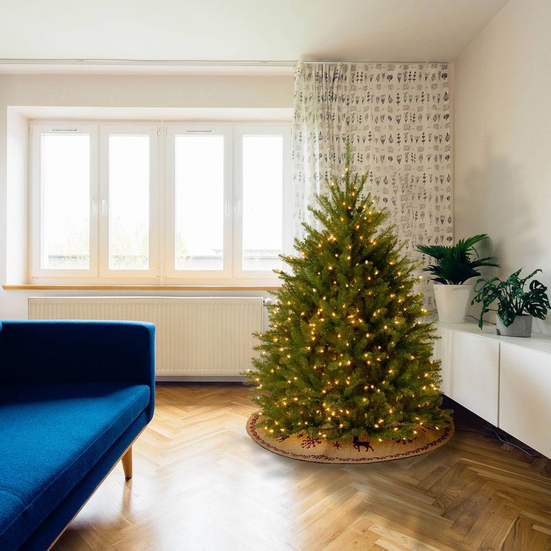 4.5ft National Christmas Tree Company Pre-Lit Dunhill Fir Hinged Artificial Christmas Tree with 450 Clear Lights