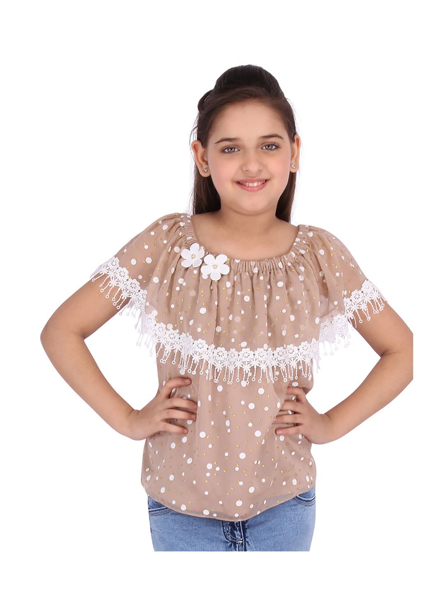 Cutecumber Kids Brown Printed Top