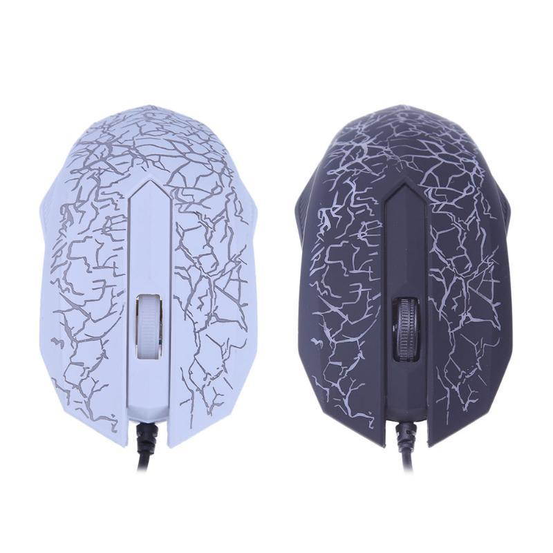 Wired USB Port 2400DPI 3 Keys Optical Colorful Backlight Home Office Gaming Mouse Computer PC Laptop Mouse Gamer Mice