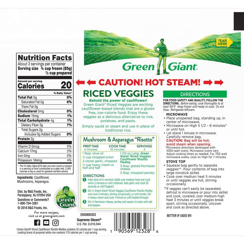 Green Giant Riced Veggies - Frozen Cauliflower Risotto Medley - 12oz