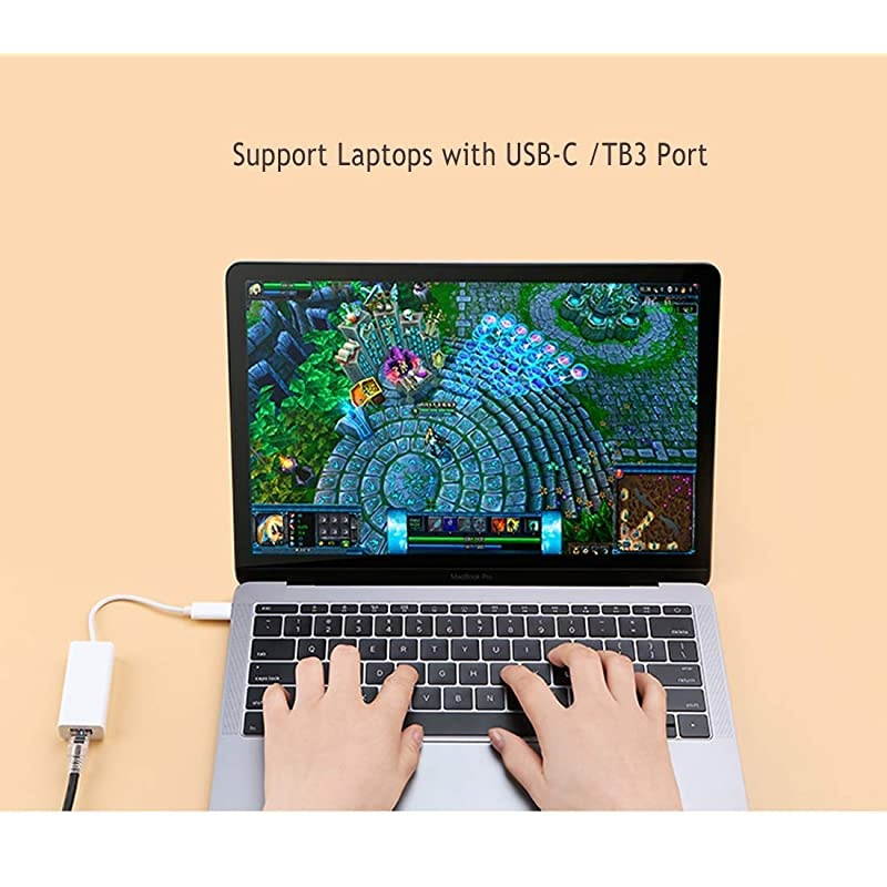 to Ethernet NIC Typec to RJ45 LAN Network Dongle Connector Thunderbolt 3 to Network Adapter for MacBook ProGalaxy Note 9 S8 S9 LG V30 Moto Cell Phone