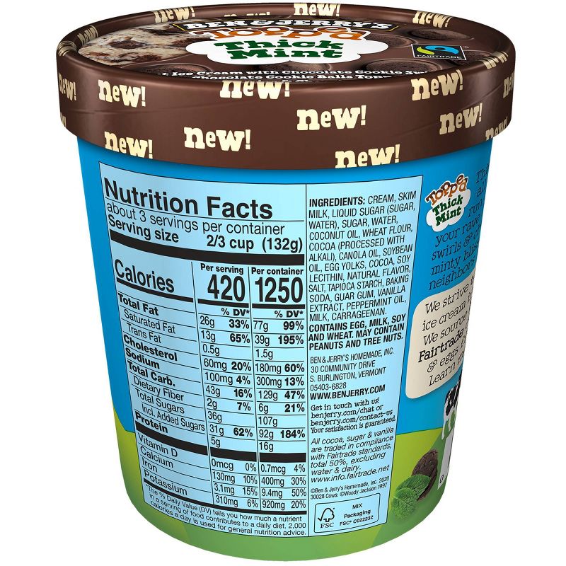 Ben & Jerry's Topped Thick Mint Ice Cream - 15.2oz