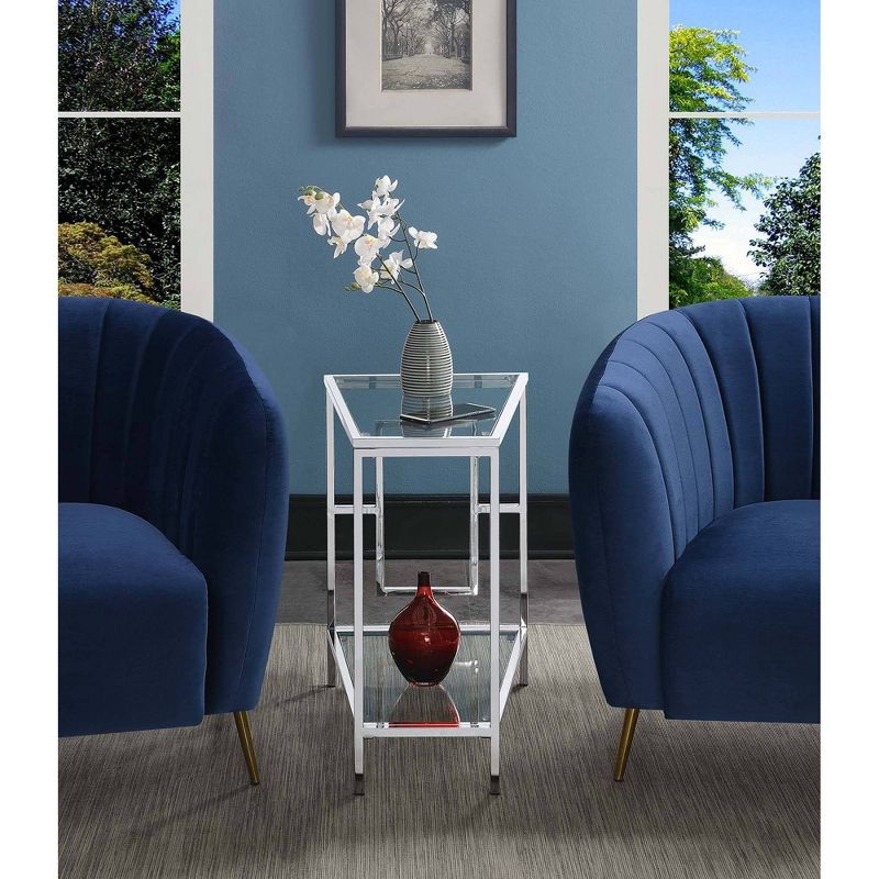 Town Square Chrome Wedge End Table Chrome - Breighton Home