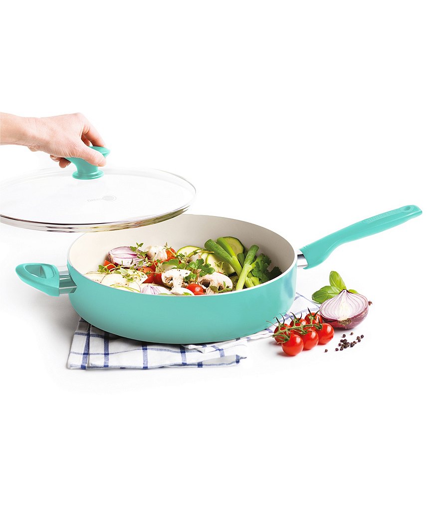 GreenPan Rio Ceramic Non-Stick 5-Qt Covered Saute Pan with Helper Handle