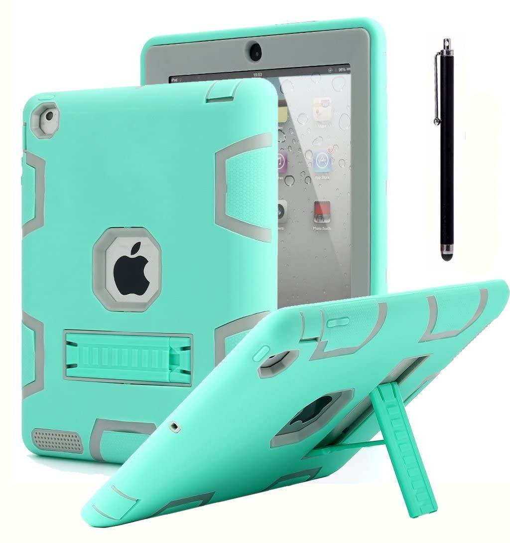 iPad 2/3/4 Shockproof Military Heavy Duty Rubber With Hard Stand Case