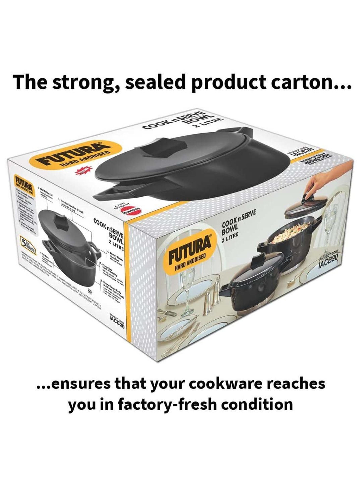 Hawkins Black Aluminium Futura Hard Anodised Saucepan And Lid (Iacb20) (2 L)