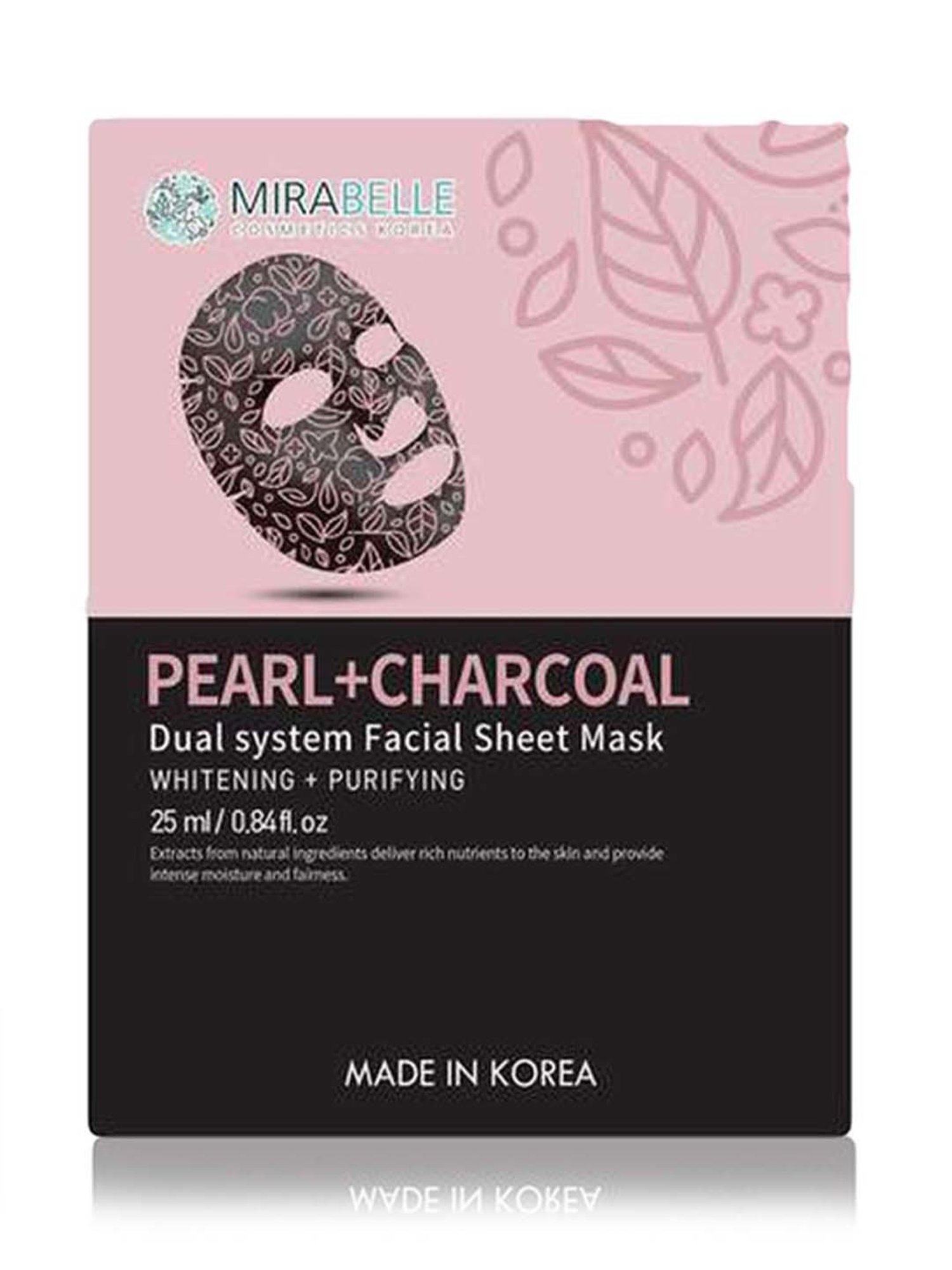Mirabelle Pearl & Charcoal Dual System Facial Sheet Mask - 25 ml