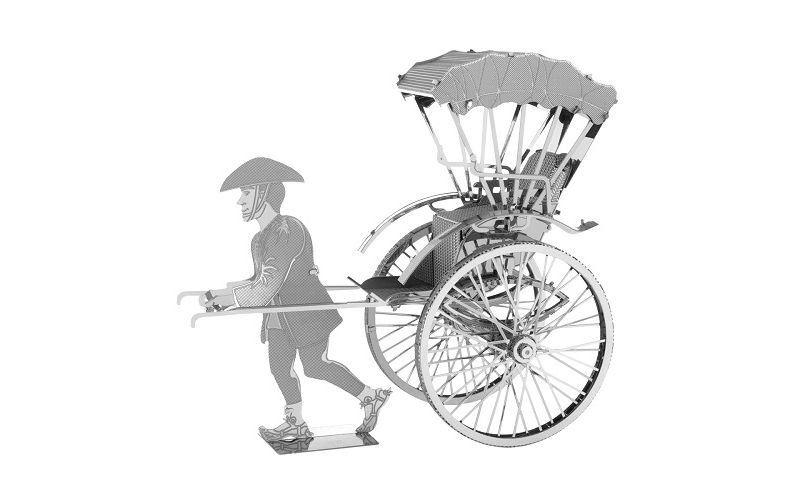 Fascinations Metal Earth Japanese Rickshaw 3D Metal Model Kit