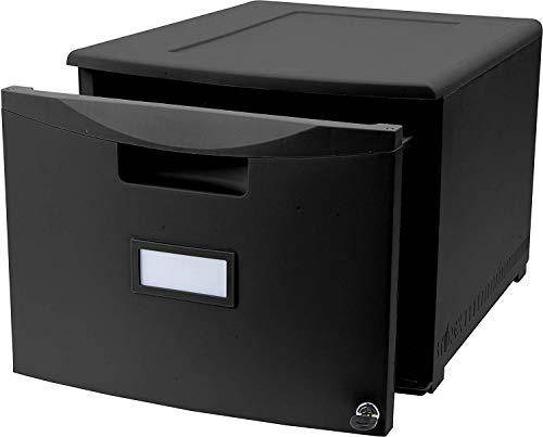 One Drawer Mini File Cabinet with Lock, Legal/Letter, Black (Drop Ship Approved Packing) (replaces 61260B01C)