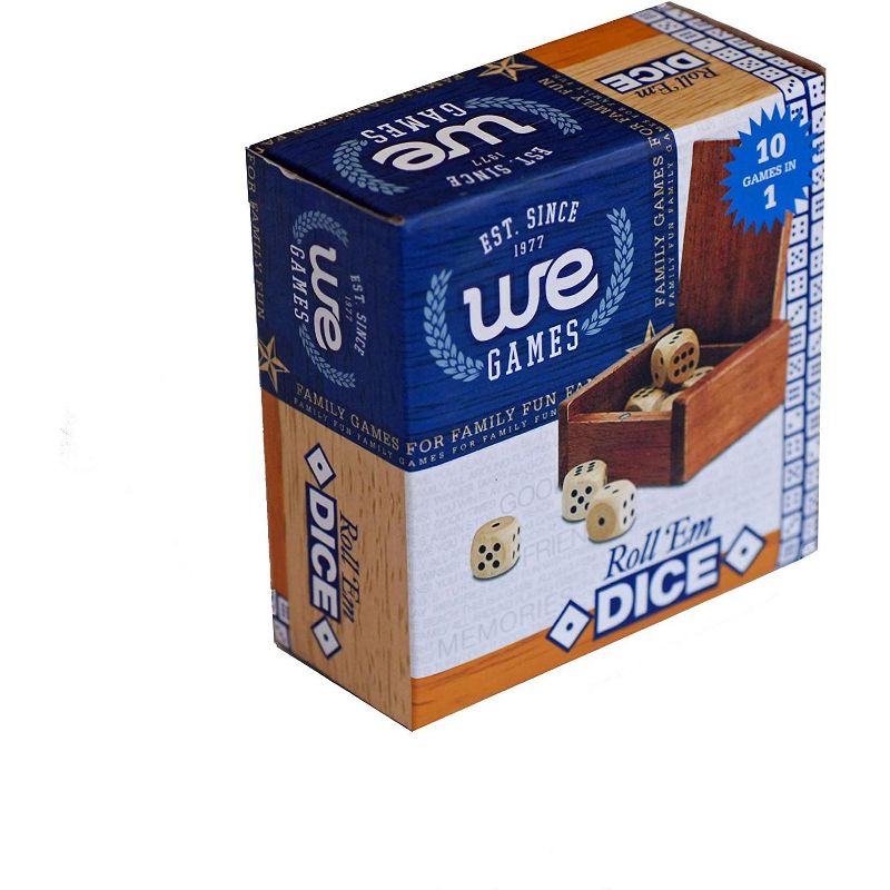 WE Games Wooden Dice Box and 8 Wooden Dice