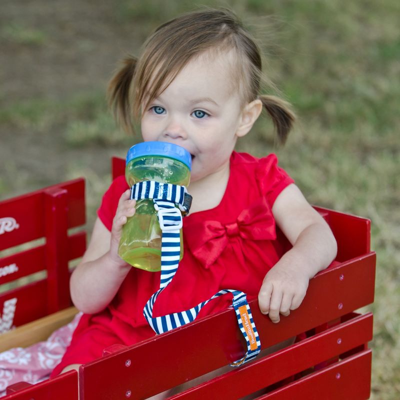 BooginHead SippiGrip Sippy Cup Strap Sippy Cup Holder - Nautical Blue