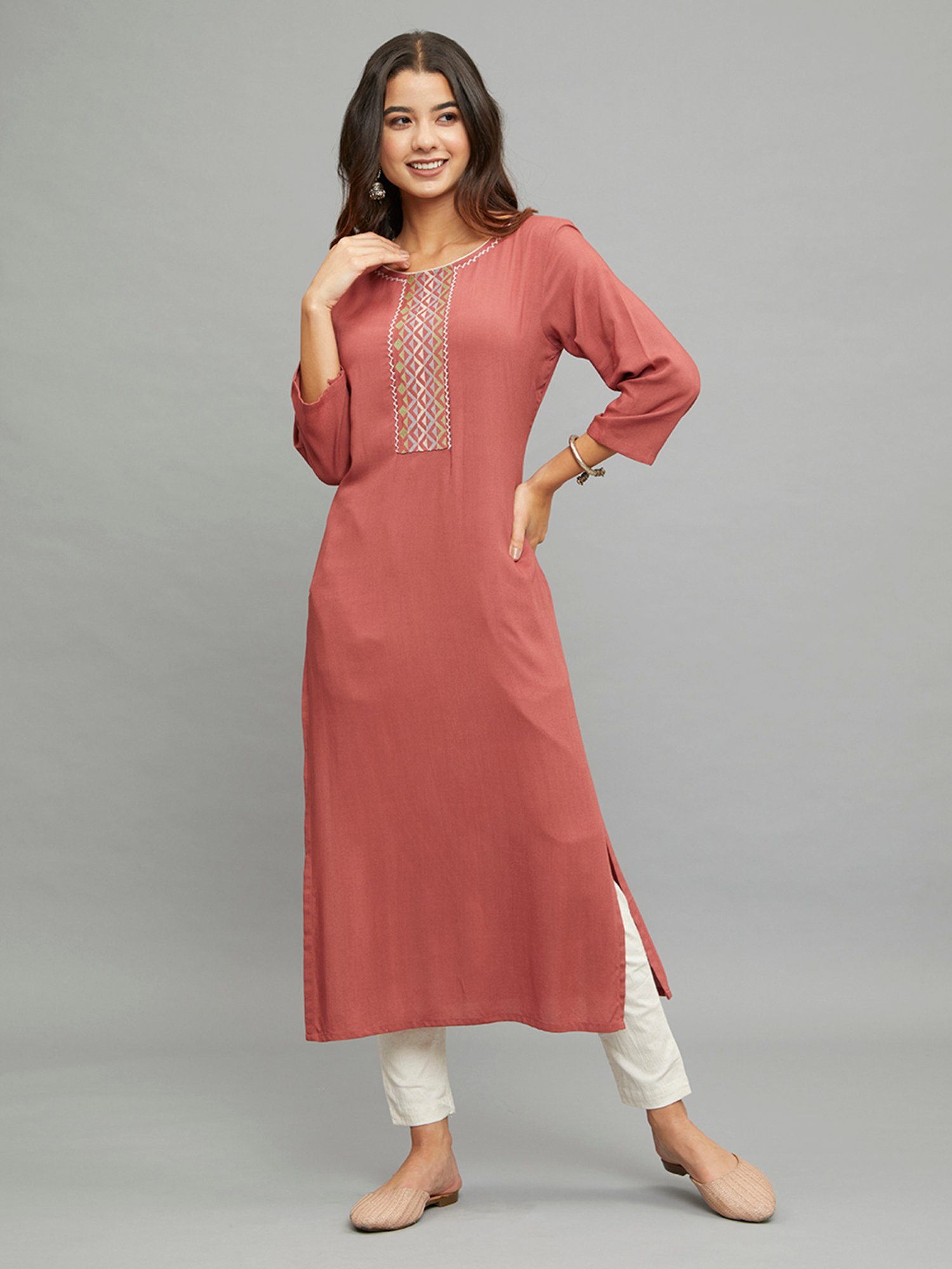 paislei Coral A Line Kurta