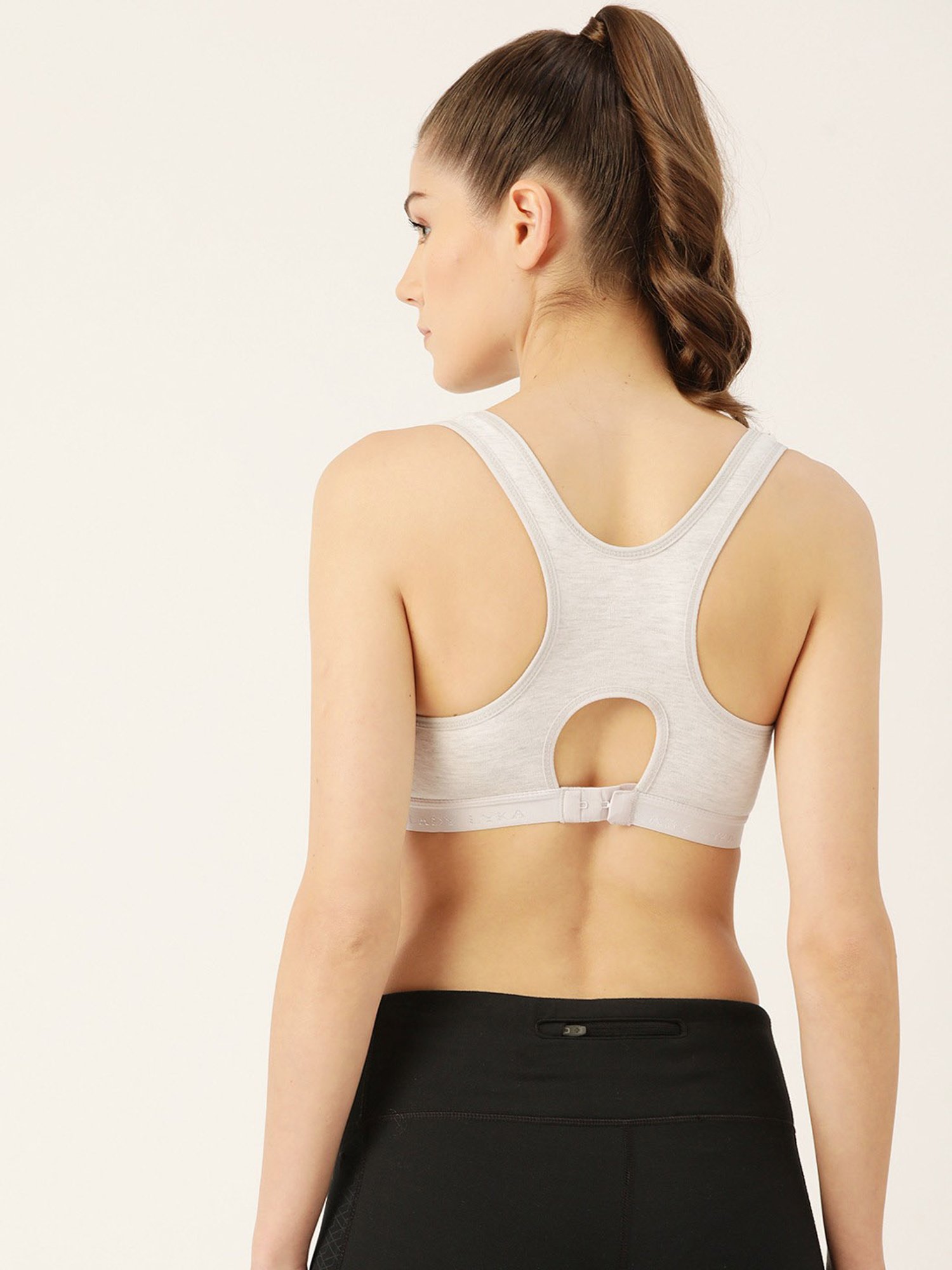 Lady Lyka Light Grey Non Wired Padded Sports Bra