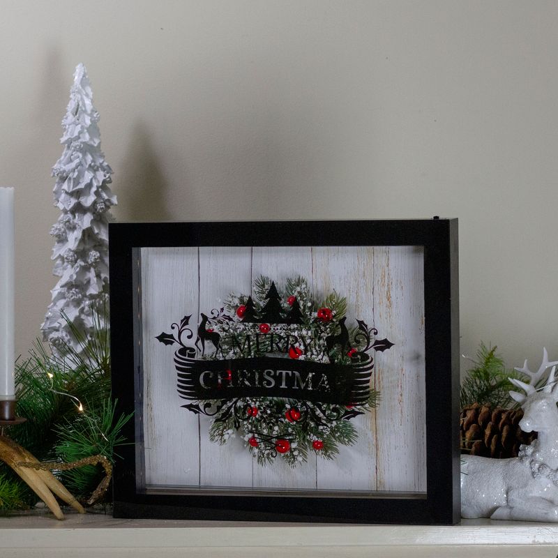 Northlight 14" Black Framed 3D "Merry Christmas" LED Christmas Box Decor
