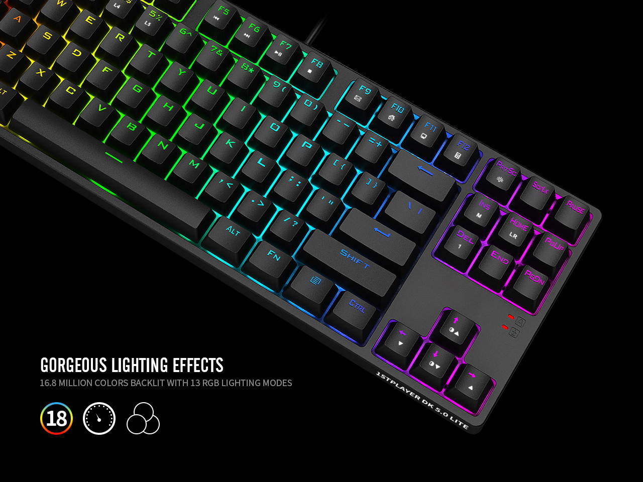 TKL RGB Mechanical Gaming Keyboard KITCOM NK60T Linear/Quiet-Red Switch Fast Actuation Compact 87 Keys Tenkeyless Detachable USB Type-C NKRO Computer Laptop Wired Keyboard for Windows PC/MAC Gamers
