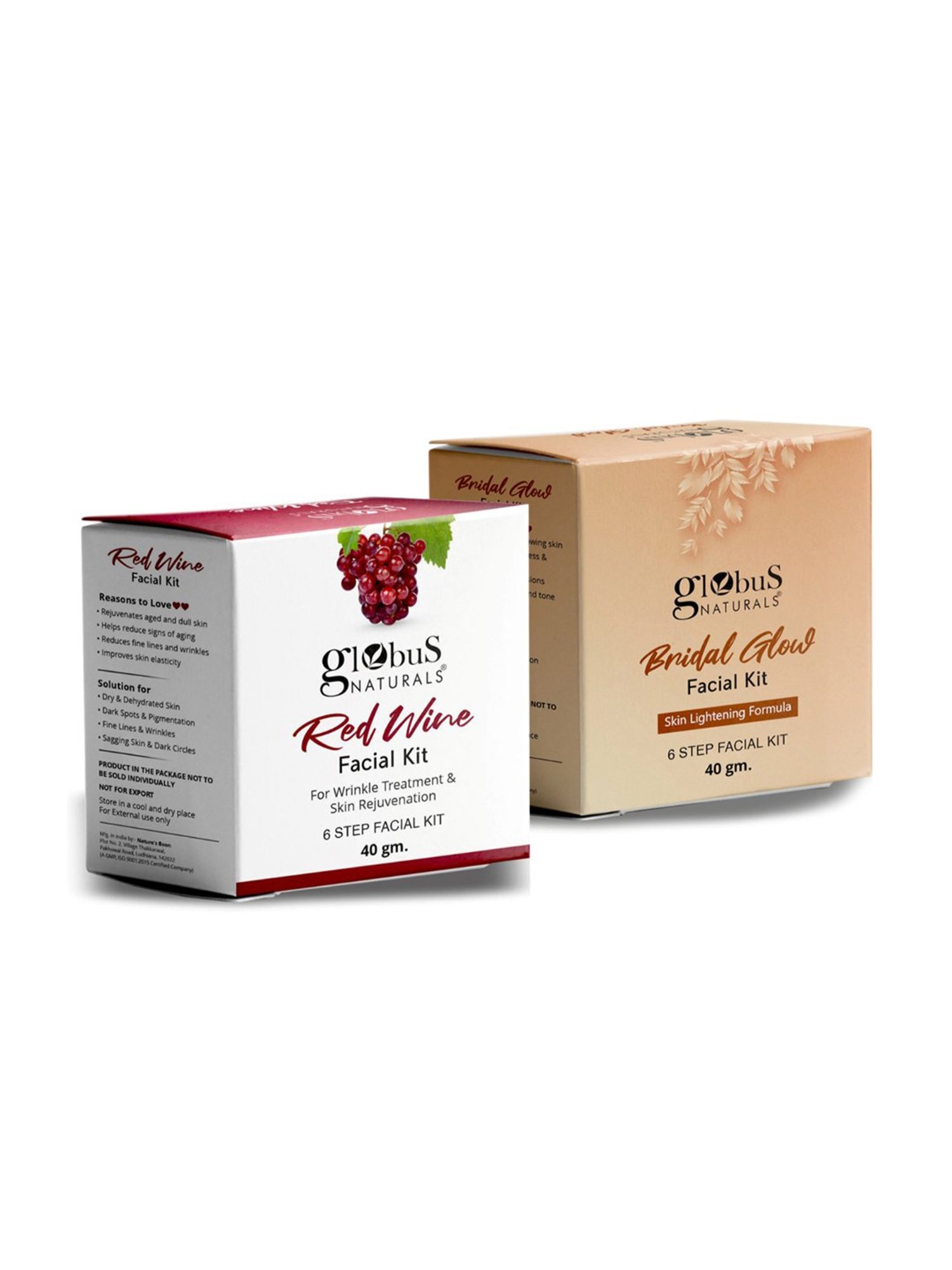 Globus Naturals Red Wine & Bridal Glow Facial Kit Combo