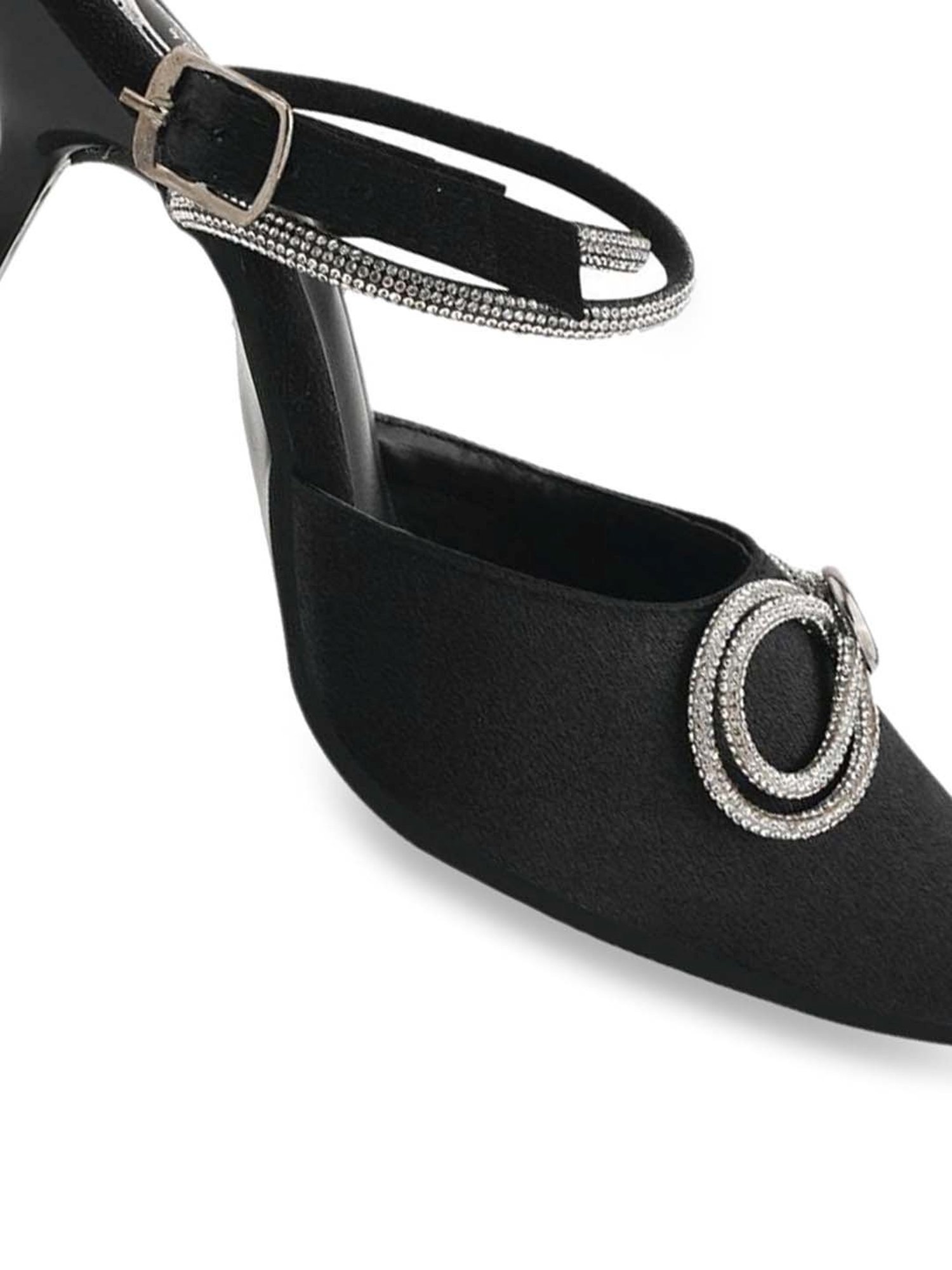 Shoetopia Women's Black Back Strap Stilettos