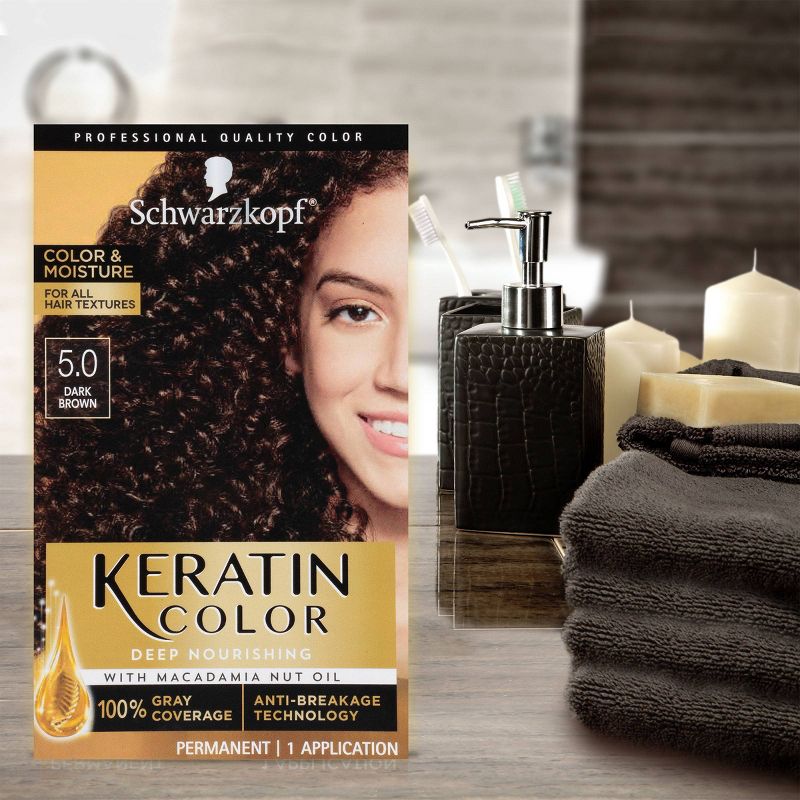 Schwarzkopf Keratin Color Dark Brown Permanent Hair Color - 6.2oz
