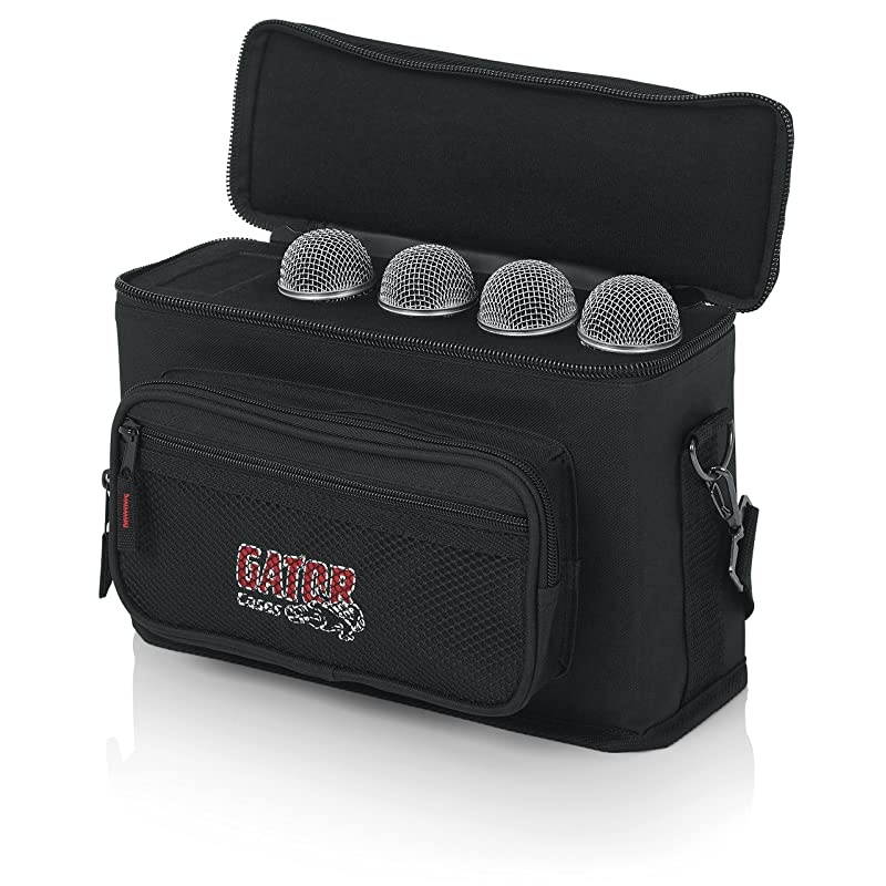 Cases Padded Microphone Carry Bag Holds up to 4 Wired Microphones GM4
