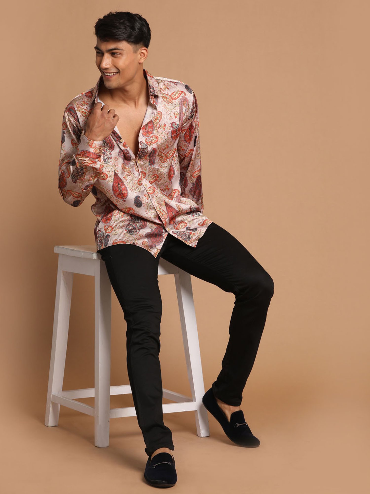 VASTRAMAY Multicolor Regular Fit Printed Shirt