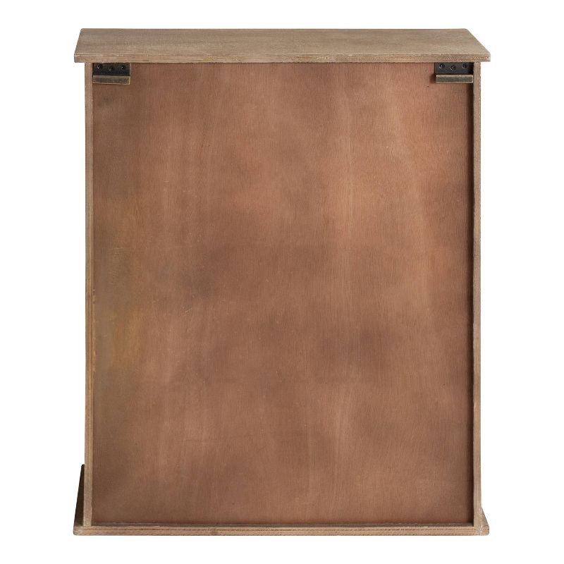 22" x 28" Barnhardt Decorative Wooden Wall Cabinet with Sliding Glass Door Rustic Brown - Kate & Laurel All Things Decor