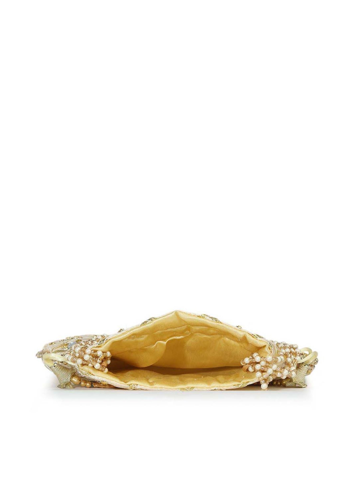 Gaurapakhi White Embellished Potli